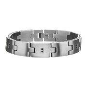 Stainless Steel 1.5mm Black CZ with Adjustable Link Bracelet