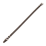 5mm Brushed Antiqued Finish Black IP Steel Sandblast Franco Chain Bracelet