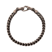 5mm Brushed Antiqued Finish Black IP Steel Sandblast Franco Chain Bracelet