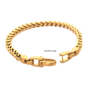 5mm 18Kt Gold IP Steel Sandblast Franco Chain Bracelet
