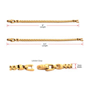 5mm 18Kt Gold IP Steel Sandblast Franco Chain Bracelet