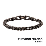 5mm Black IP Steel Sandblast Franco Chain Bracelet