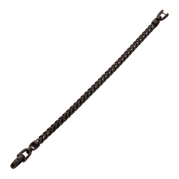 5mm Black IP Steel Sandblast Franco Chain Bracelet