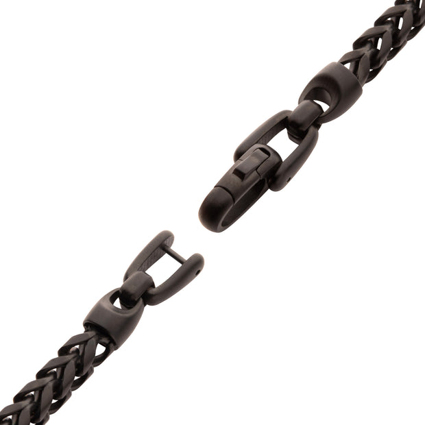 5mm Black IP Steel Sandblast Franco Chain Bracelet