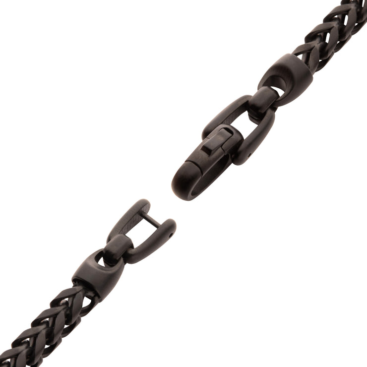 5mm Black IP Steel Sandblast Franco Chain Bracelet