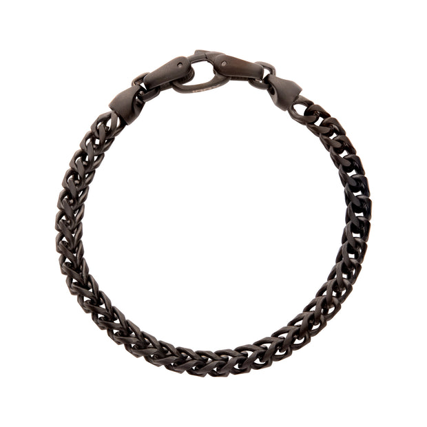 5mm Black IP Steel Sandblast Franco Chain Bracelet
