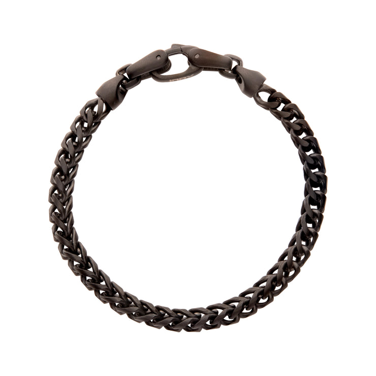 5mm Black IP Steel Sandblast Franco Chain Bracelet