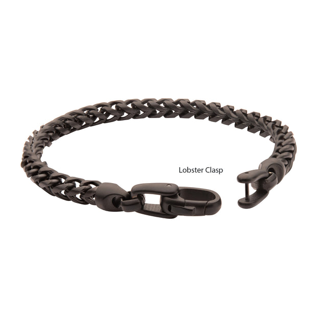 5mm Black IP Steel Sandblast Franco Chain Bracelet