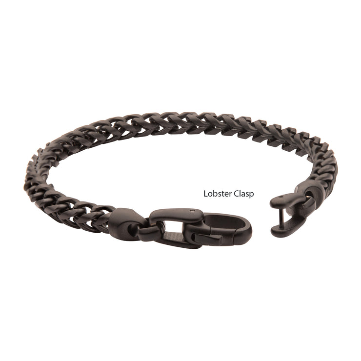 5mm Black IP Steel Sandblast Franco Chain Bracelet