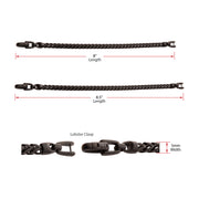 5mm Black IP Steel Sandblast Franco Chain Bracelet