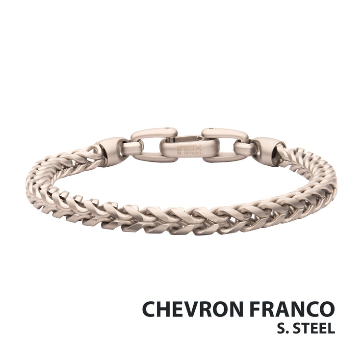 5mm Stainless Steel Sandblast Franco Chain Bracelet