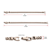 5mm Stainless Steel Sandblast Franco Chain Bracelet