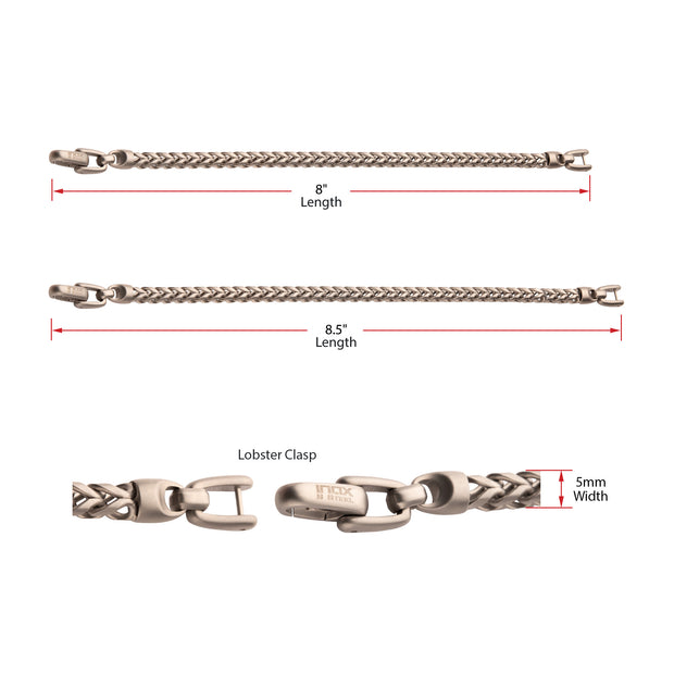 5mm Stainless Steel Sandblast Franco Chain Bracelet