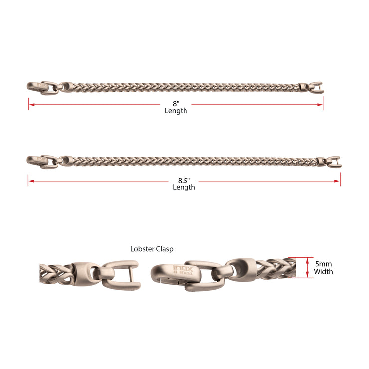 5mm Stainless Steel Sandblast Franco Chain Bracelet