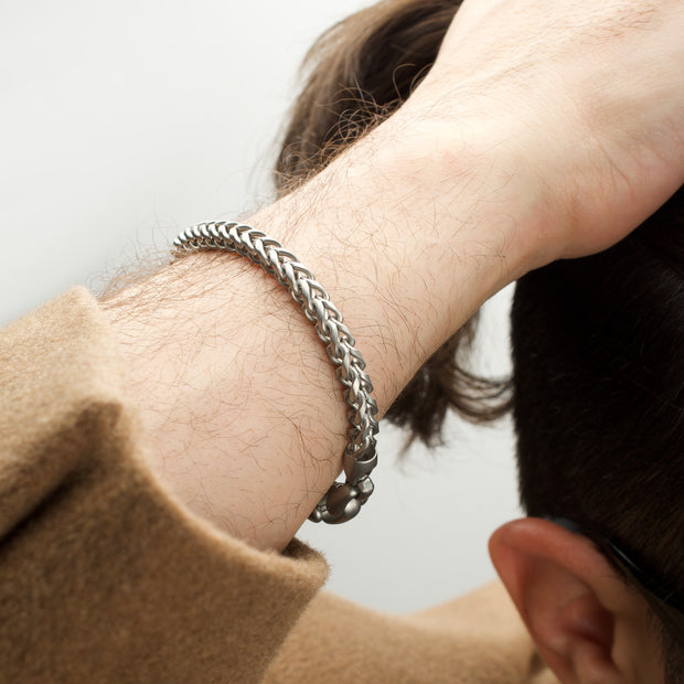 5mm Stainless Steel Sandblast Franco Chain Bracelet