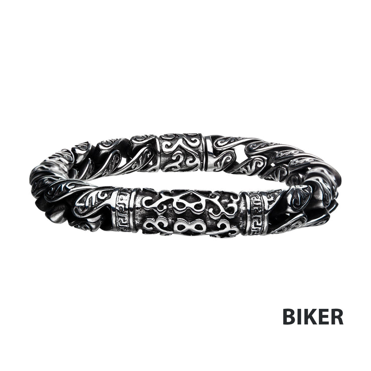 Antiqued Steel Oxidized Gothic Bracelet