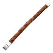 Tan Braided Genuine Leather Bracelet