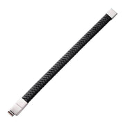Black Braided Genuine Leather Bracelet