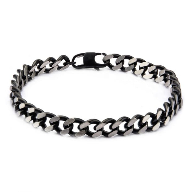 Black IP Diamond Cut Chain Bracelet