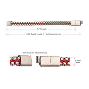 Matte Finish Stainless Steel Box Chain with Red Wax Cord Bracelet