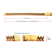Matte Finish Gold IP Stainless Steel Box Chain with Red and Green Wax Cord Bracelet