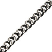 Stainless Steel with Antiqued Finish  Diamond Cut Link and Chain Bracelet