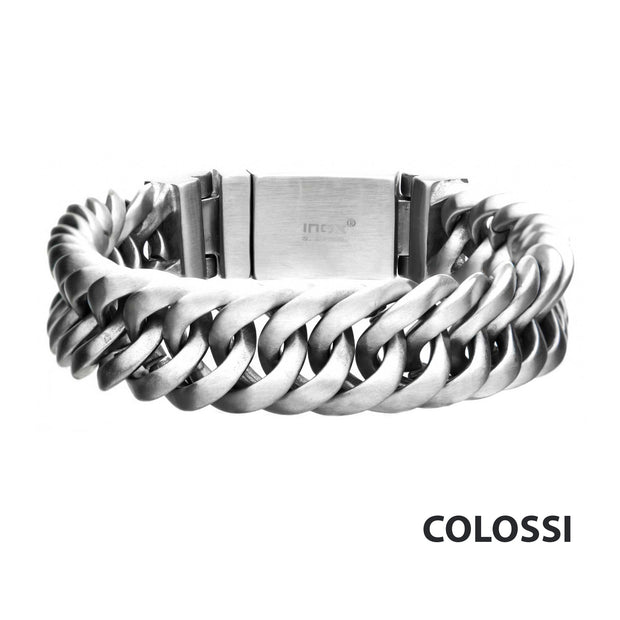 Matte Double Layer Curb Colossi Link & Chain Bracelets
