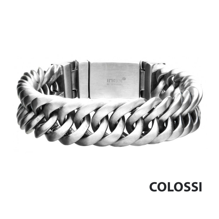 Matte Double Layer Curb Colossi Link & Chain Bracelets
