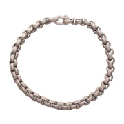 6mm Matte Finish Stainless Steel Bold Box Chain Bracelet