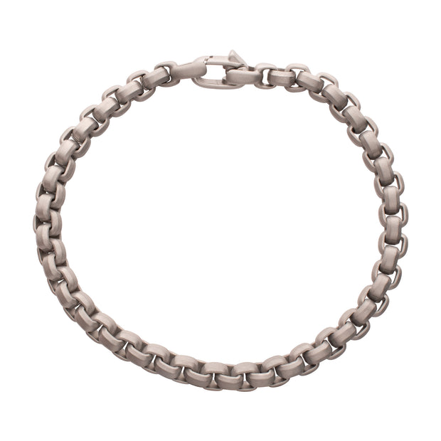 6mm Matte Finish Stainless Steel Bold Box Chain Bracelet