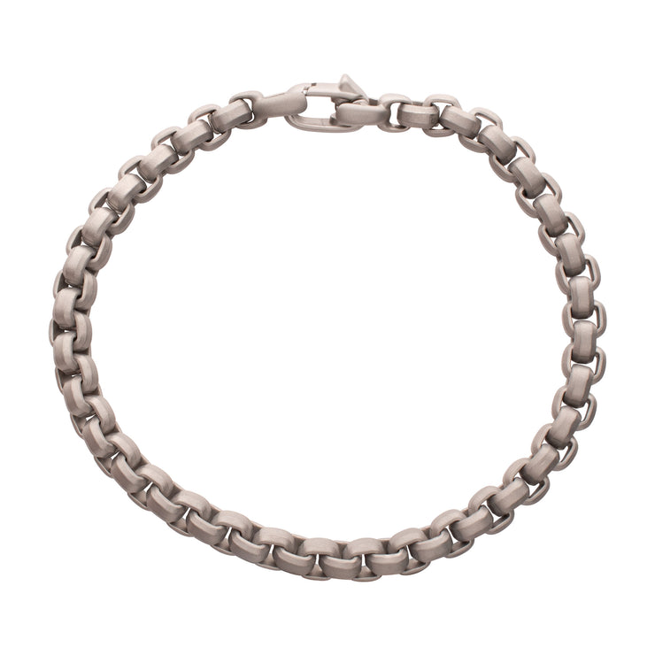 6mm Matte Finish Stainless Steel Bold Box Chain Bracelet