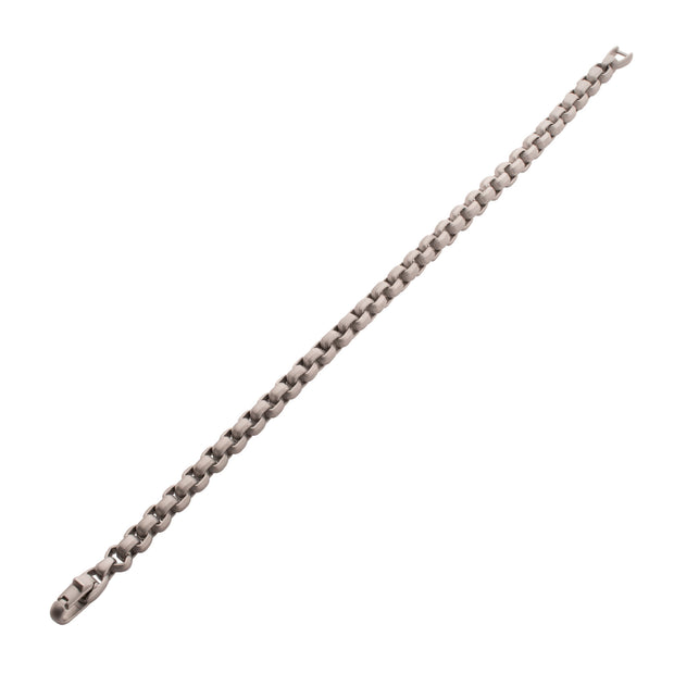6mm Matte Finish Stainless Steel Bold Box Chain Bracelet