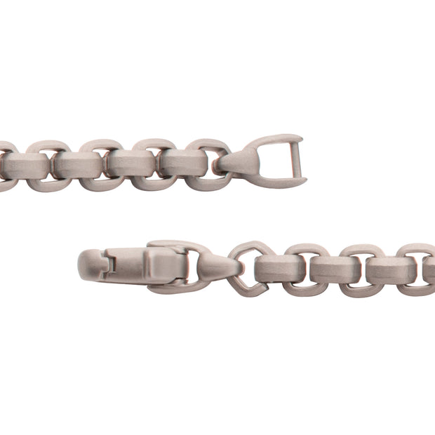 6mm Matte Finish Stainless Steel Bold Box Chain Bracelet