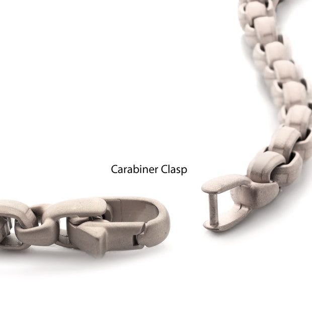 6mm Matte Finish Stainless Steel Bold Box Chain Bracelet