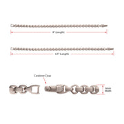 6mm Matte Finish Stainless Steel Bold Box Chain Bracelet