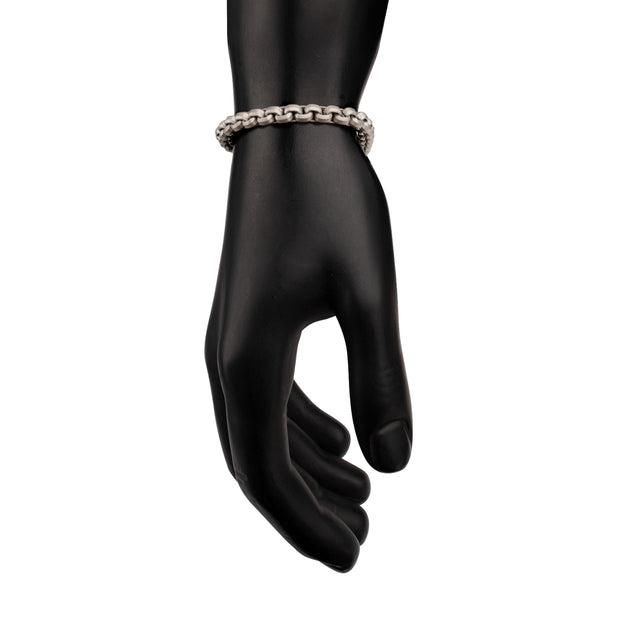 6mm Matte Finish Stainless Steel Bold Box Chain Bracelet
