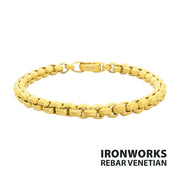 6mm Matte Finish 18Kt Gold IP Stainless Steel Bold Box Chain Bracelet