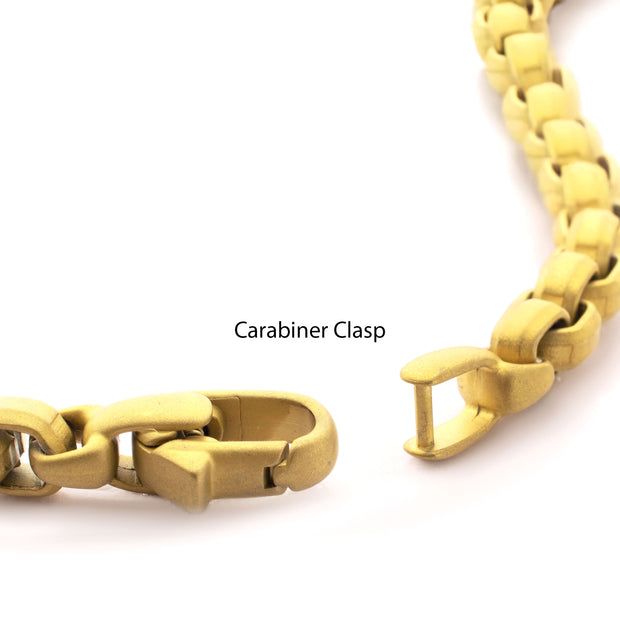 6mm Matte Finish 18Kt Gold IP Stainless Steel Bold Box Chain Bracelet