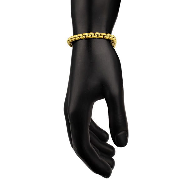 6mm Matte Finish 18Kt Gold IP Stainless Steel Bold Box Chain Bracelet