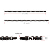 6mm Matte Finish Black IP Stainless Steel Bold Box Chain Bracelet