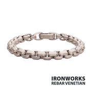 8mm Matte Finish Stainless Steel Bold Box Chain Bracelet
