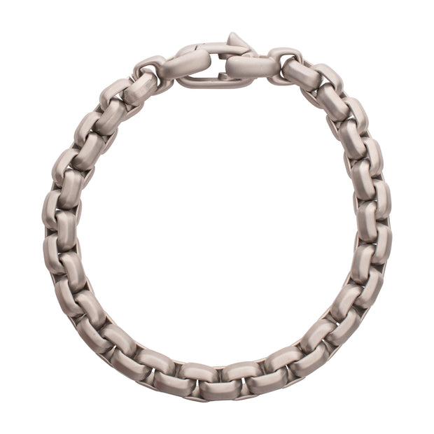 8mm Matte Finish Stainless Steel Bold Box Chain Bracelet