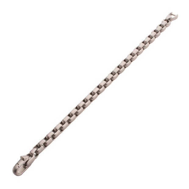 8mm Matte Finish Stainless Steel Bold Box Chain Bracelet