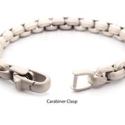 8mm Matte Finish Stainless Steel Bold Box Chain Bracelet
