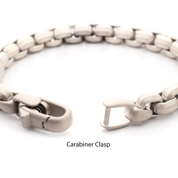 8mm Matte Finish Stainless Steel Bold Box Chain Bracelet