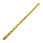 8mm Matte Finish 18Kt Gold IP Stainless Steel Bold Box Chain Bracelet