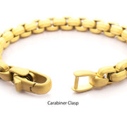 8mm Matte Finish 18Kt Gold IP Stainless Steel Bold Box Chain Bracelet