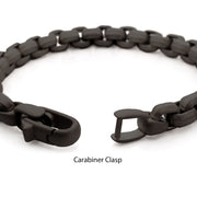 8mm Matte Finish Black IP Stainless Steel Bold Box Chain Bracelet