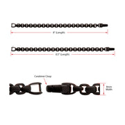 8mm Matte Finish Black IP Stainless Steel Bold Box Chain Bracelet