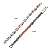 Steel Rose Gold & Black IP Reversible Bracelet